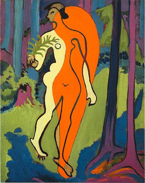 Ernst Ludwig Kirchner Nude in orange and yellow Sweden oil painting art